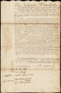 Abraham Tobey indentured to apprentice with William Moore of Boston