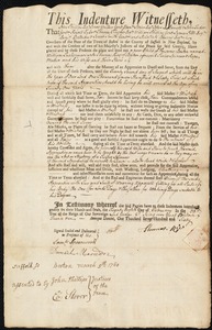 William Tuckerman indentured to apprentice with Thomas Rice of Boston