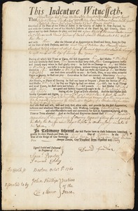 Jonathan Johnson indentured to apprentice with David Gardner of Boston