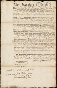 William Pierce indentured to apprentice with John Adams of Boston
