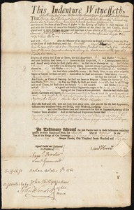 Samuel Harris indentured to apprentice with Samuel Harris of Boston