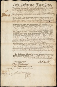 John Shootesmith indentured to apprentice with Thomas Smith of Boston