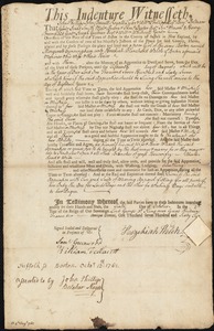 Margarett Cunningham indentured to apprentice with Hezekiah B. Welch of Boston