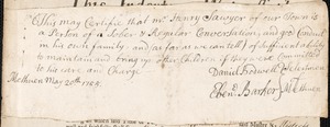 Elizabeth Love indentured to apprentice with Henry Sawyer of Methuen