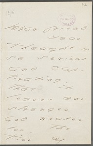 Your Scholar (Emily Dickinson), Amherst, Mass., autograph letter signed to Thomas Wentworth Higginson, Spring 1876