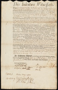 Joseph Clifton indentured to apprentice with Aaron Clinton of Medford
