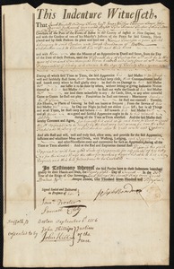 Narius Townson indentured to apprentice with Joseph Boardman of Boston