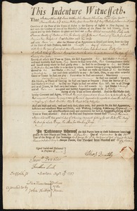 John Fisk indentured to apprentice with Thomas Bently of Boston