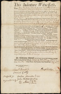 John Boyd indentured to apprentice with Joseph Billings of Boston