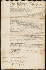 Samuel Allen indentured to apprentice with Samuel Ridgway [Ridgaway],  Jr. of Boston