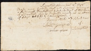 Elizabeth Ruddocks indentured to apprentice with Samuel Denny [Denney] of Leicester