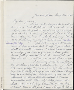 Margaret Fuller manuscript letter (copy) to Ralph Waldo Emerson, Jamaica Plain, 31 May 1840