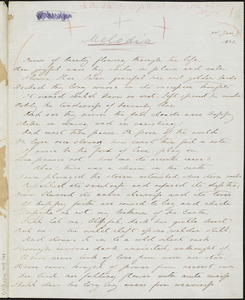Margaret Fuller autograph manuscript poem, 5 January 1841