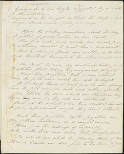Margaret Fuller autograph manuscript poem, &quot;Ganymede to his Eagle,&quot; Rock River, Ill., 4 July 1843