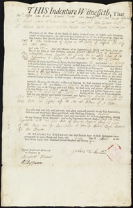 Isaac Loring indentured to apprentice with John Tuckerman of Boston