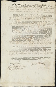 William Longly indentured to apprentice with Jonathan Kilton of Boston