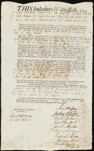 William Longly indentured to apprentice with Jonathan Kilton of Boston