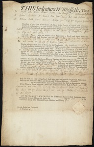 Elizabeth Garrow indentured to apprentice with Solomon Phelps of Westfield