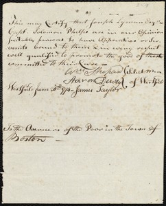 Joseph Russell indentured to apprentice with Joseph Lyman of Westfield