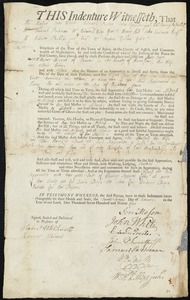 Mary Jones indentured to apprentice with Robert Morgan of Spencer