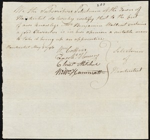 Thomas McKenzie indentured to apprentice with Benjamin Wallcut of Nantucket