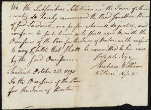 William Marstins indentured to apprentice with Jonathan Burr of Sandwich