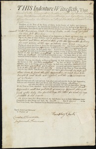 Jacob Cole indentured to apprentice with Humphrey Clark of Boston