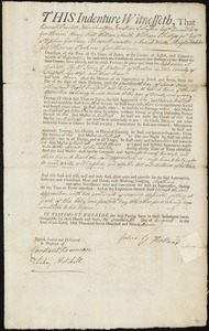 Ephraim S Gendell indentured to apprentice with John G Holland of Boston