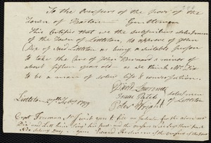 John Bernard indentured to apprentice with John Dix of Littleton