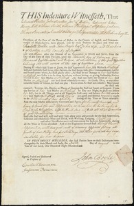Charlotte Foalke indentured to apprentice with John Boyle of Boston