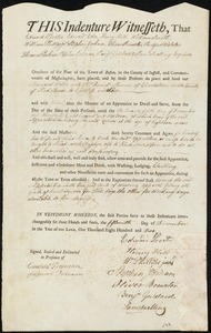 Margaret Holley indentured to apprentice with Daniel Leman of Charlestown
