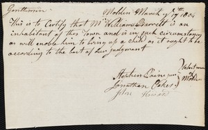 Charlotte Curtis indentured to apprentice with William Barrett of Malden
