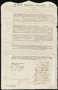 Benony Harris Champlen indentured to apprentice with Aaron Long of Shelburne