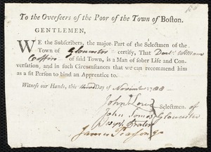 Ann Ethredge indentured to apprentice with William Coffin [Coffen] of Gloucester