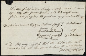 James Taunt indentured to apprentice with John Bacon of Billerica