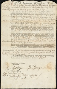 John Richards indentured to apprentice with John Sprague of Worcester