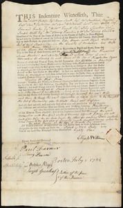 Peter Boyer indentured to apprentice with Elijah Williams of West Stockbridge