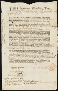 Timothy Brown indentured to apprentice with Samuel Fowler of Westfield