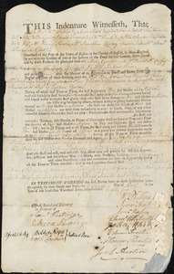 Mary Gordon indentured to apprentice with Daniel McCarthy of Roxbury