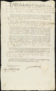 William Ryan indentured to apprentice with James Hathway of Spencer