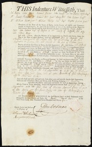 Peggy Mason indentured to apprentice with John Codman of Boston