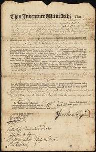James Flood indentured to apprentice with Jonathan Hayward of Woburn