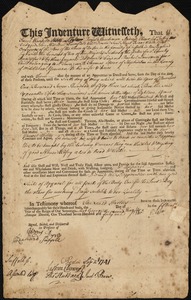 Rachel Lawson indentured to apprentice with Thomas Edsar of Hopkinton