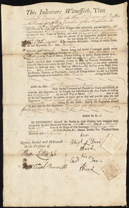 Edward Dane [Deane] indentured to apprentice with William Benjamin Burt of Boston