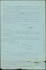 Nicola Sacco typed note (copy) to &quot;Dear Sir,&quot; [Dedham] ; Nicola Sacco typed note (copy) to Mr. Kenzie, [Dedham], 5 June 1922 ; Nicola Sacco typed note (copy) to &quot;Dear Comrade,&quot; [Dedham], 30 December 1924 ; Nicola Sacco typed letter (copy) to Norman M. Tho