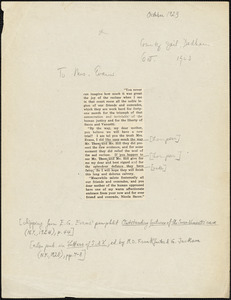 Nicola Sacco printed extract to Elizabeth Glendower Evans, [Dedham, October 1923]
