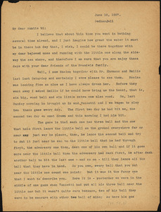 Nicola Sacco typed letter (copy) to &quot;Antie bi&quot; [Elizabeth Glendower Evans], Dedham, 10 June 1927