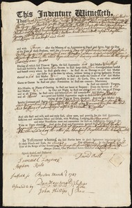 Benjamin Richardson indentured to apprentice with David Bell of Boston