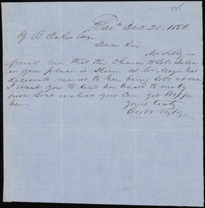 George W. Wylly, Savannah, Ga., autograph note signed to Ziba B. Oakes, 20 December 1856