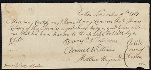 Samuel Cherry indentured to apprentice with James Lindsay of Easton